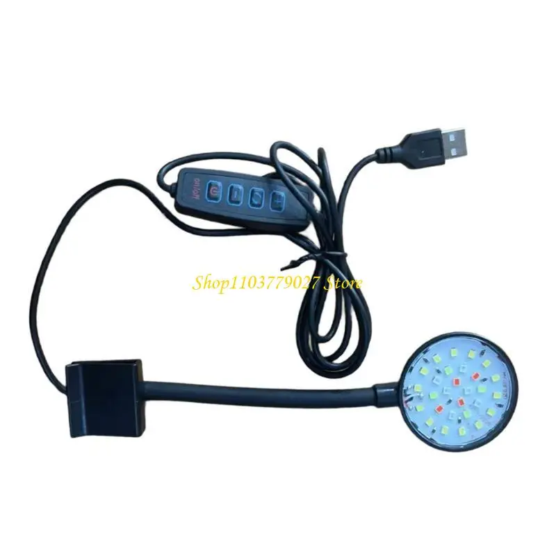 C4DF Clip On Aquariums Light Full Spectrum LED Lighting Adjusting Brightness for Corals Marine Fishtanks Landscape Light
