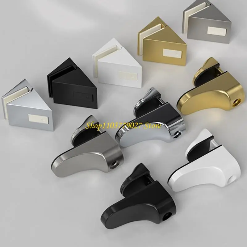 C4DF Modern Glass Shelf Holder Adjustable Wall Bracket Glass Shelving Brackets for Display in Shower Room Kitchen Office