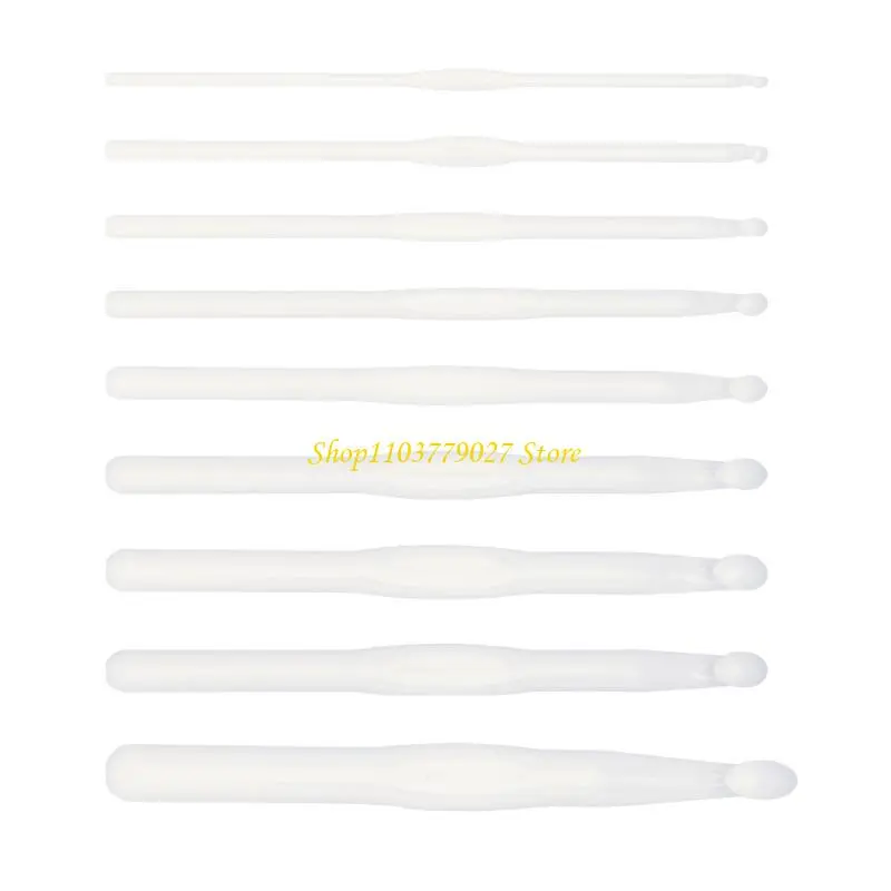 C4DF 9Pieces 3-10mm 12mm AcrylicsCrochet Hook for Knitting Crocheting Ergonomic Crochet Hook for Beginner Adult Crafting
