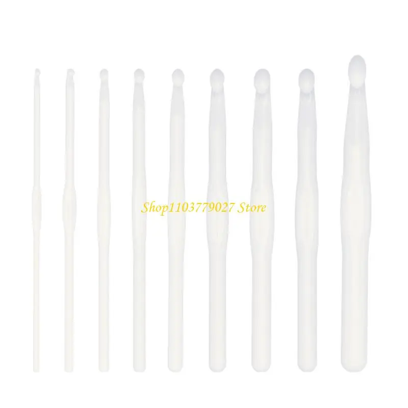 C4DF 9Pieces 3-10mm 12mm AcrylicsCrochet Hook for Knitting Crocheting Ergonomic Crochet Hook for Beginner Adult Crafting