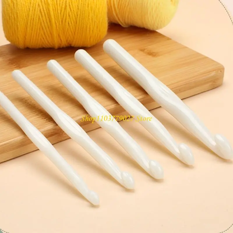 C4DF 9Pieces 3-10mm 12mm AcrylicsCrochet Hook for Knitting Crocheting Ergonomic Crochet Hook for Beginner Adult Crafting