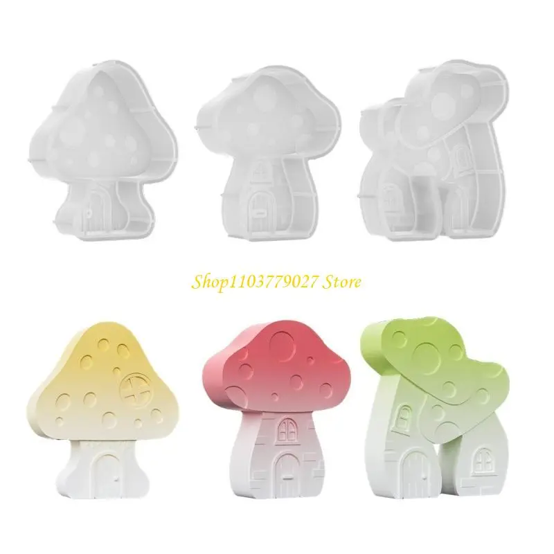 C4DF 3D Mushroom Silicone Molds Easy Demolding for Candle Soap