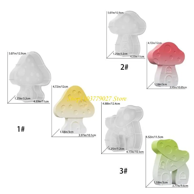 C4DF 3D Mushroom Silicone Molds Easy Demolding for Candle Soap