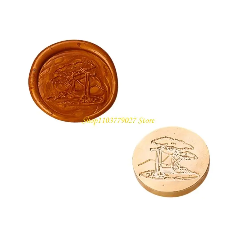C4DF Antique Embossed Wax Seal Stamp Metal Seal Stamp Head for Scrapbooking Packaging