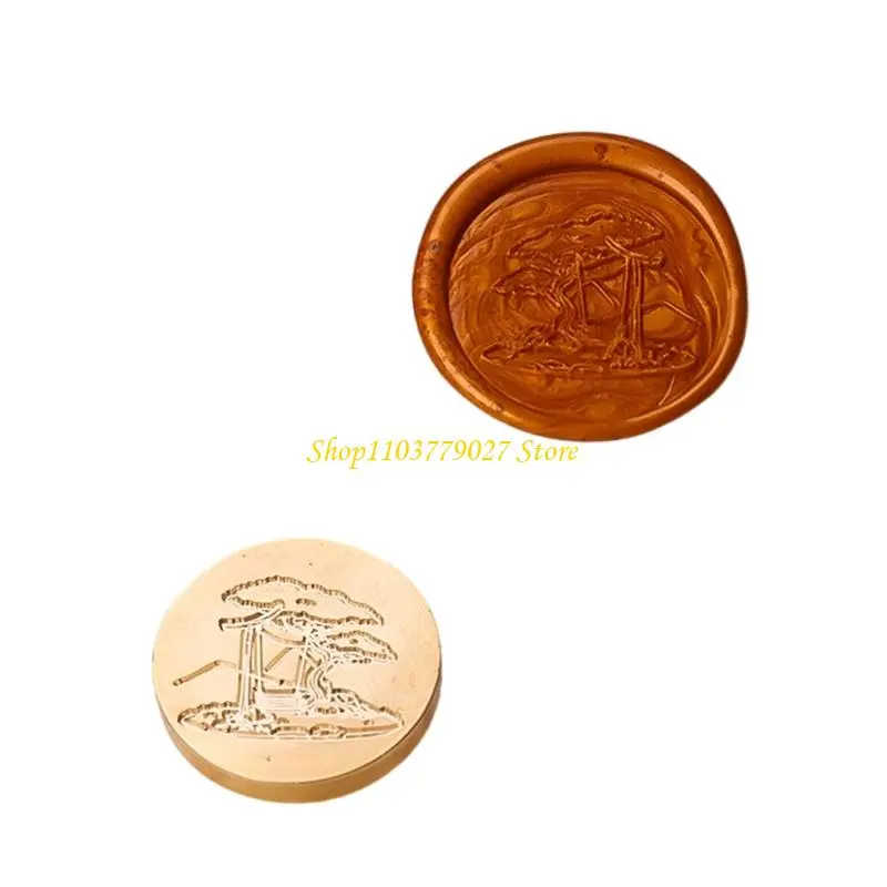 C4DF Antique Embossed Wax Seal Stamp Metal Seal Stamp Head for Scrapbooking Packaging