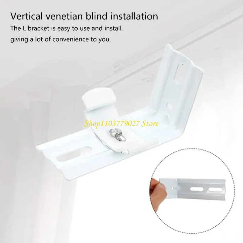 C4DF Pack of 8 Metal Vertical Blind Brackets L Clips for Easy Side Mounting