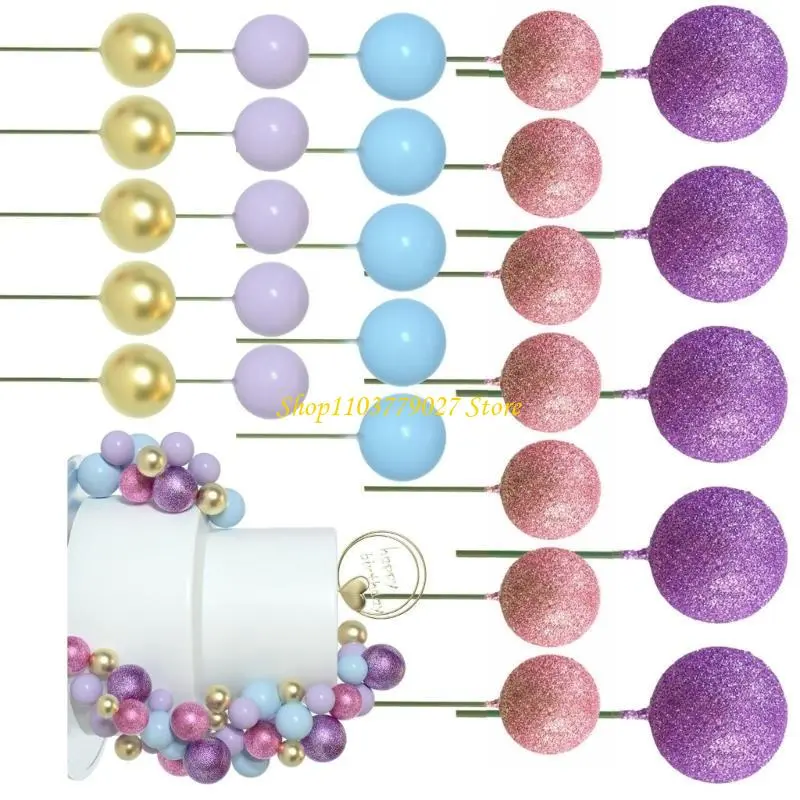 C4DF 50PCS Cake Decoration Set Round Toppers Festival Cake Accessories Cake Adornment Suitable for Holiday Parties