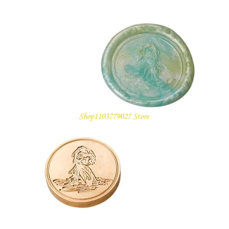 C4DF Antique Embossed Wax Seal Stamp Metal Seal Stamp Head for Scrapbooking Packaging