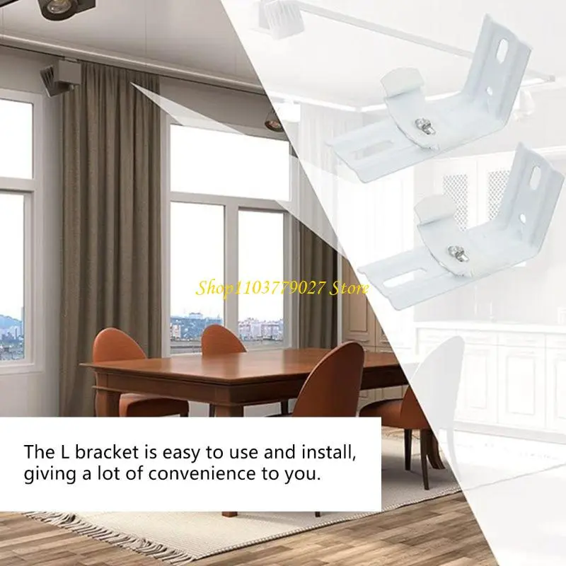 C4DF Pack of 8 Metal Vertical Blind Brackets L Clips for Easy Side Mounting