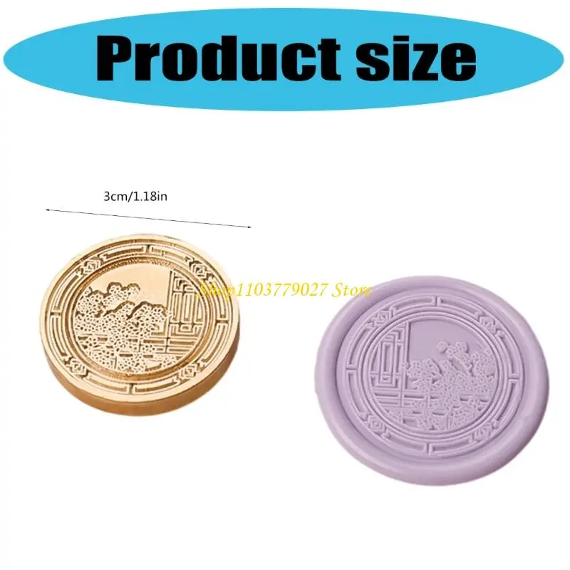 C4DF Antique Embossed Wax Seal Stamp Metal Seal Stamp Head for Scrapbooking Packaging