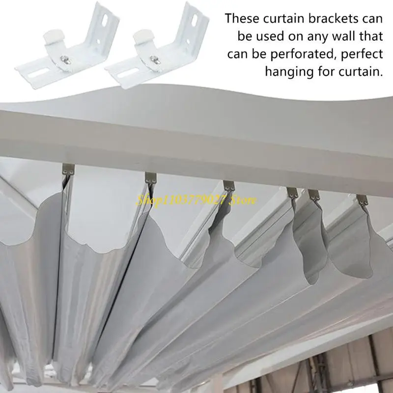 C4DF Pack of 8 Metal Vertical Blind Brackets L Clips for Easy Side Mounting