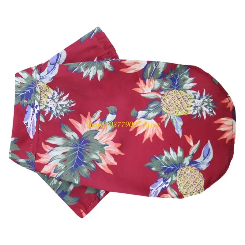 C4DF Lovely Puppy Beach Shirt Shirt T-shirt Shirt Pineapple Beach Outfit Shirt Costume Pet Outfit Party