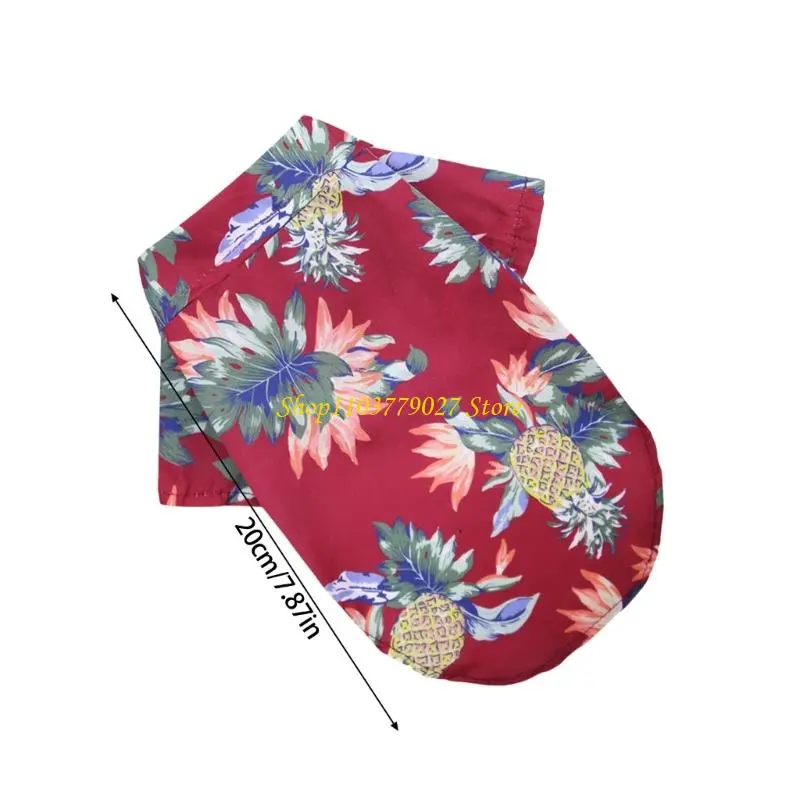 C4DF Lovely Puppy Beach Shirt Shirt T-shirt Shirt Pineapple Beach Outfit Shirt Costume Pet Outfit Party