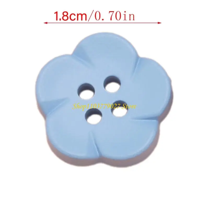 C4DF 10 Pcs 4 Holes Buttons Resin Buttons Flower Buttons Colourful Buttons