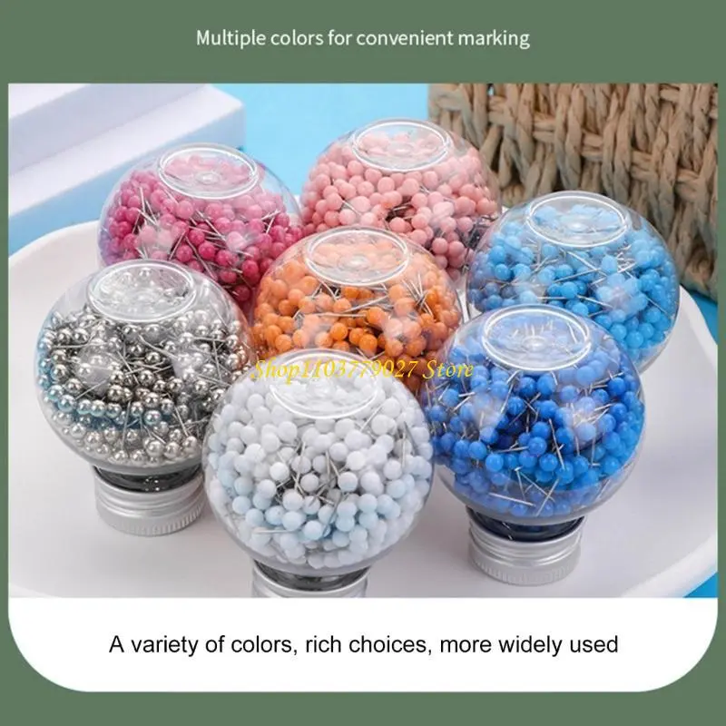 C4DF 600 Pieces Colourful Pins Multifunctional Straight Pins Round Head Sewing Pins
