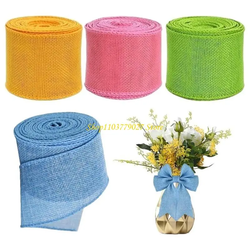 C4DF Craft Ribbon 5.46Yards 50mm Wide for Bows Wreath Making Wrapping Christmas