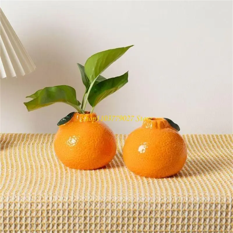C4DF Plastic Vases Tangerines Vases Minimal Art Decorative Vases for Table Centerpieces Wedding Dining Living Room Office