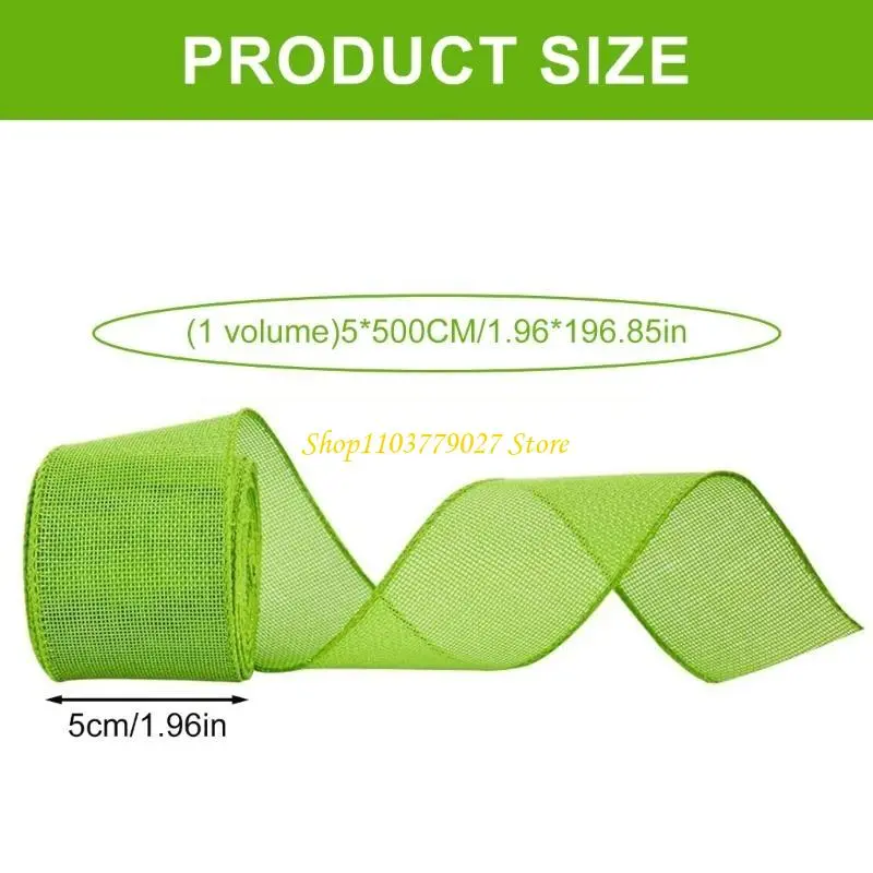 C4DF Craft Ribbon 5.46Yards 50mm Wide for Bows Wreath Making Wrapping Christmas