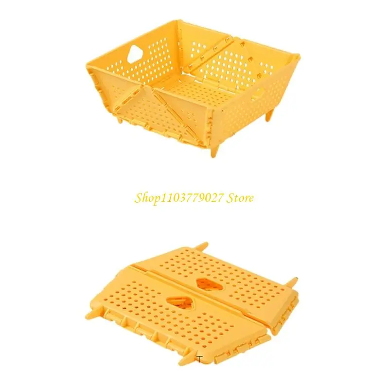 C4DF Stackable Foldable Colander With Auto Draining Feature Foldable Kitchen Tool For Vegetables Fruits Pastas
