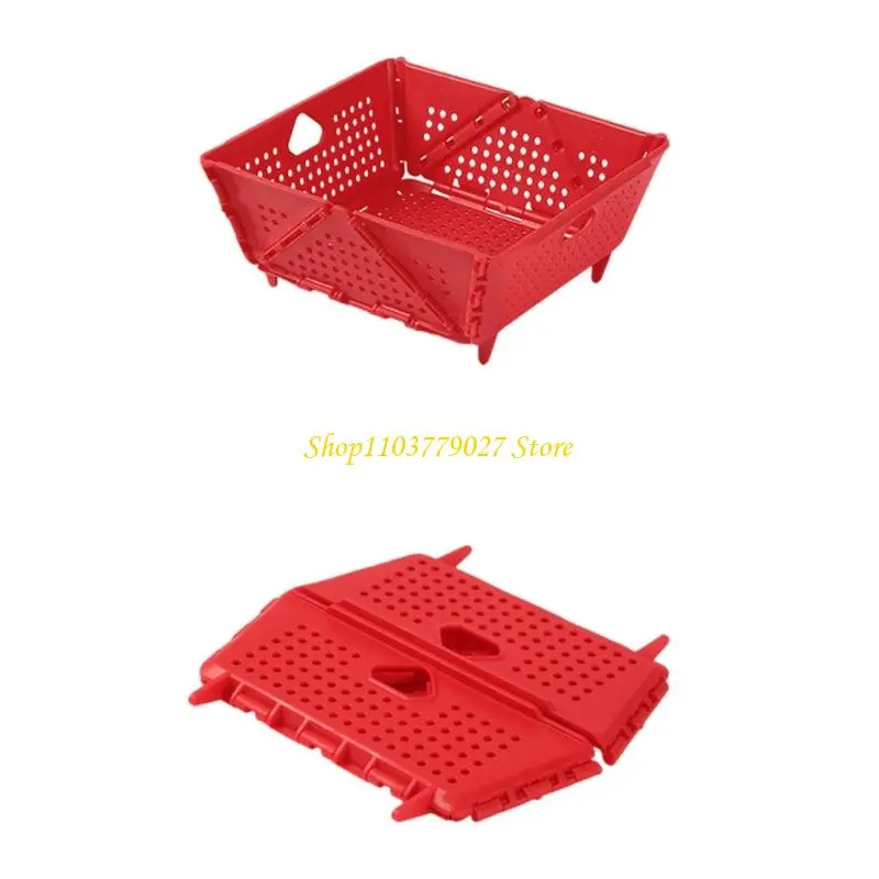 C4DF Stackable Foldable Colander With Auto Draining Feature Foldable Kitchen Tool For Vegetables Fruits Pastas