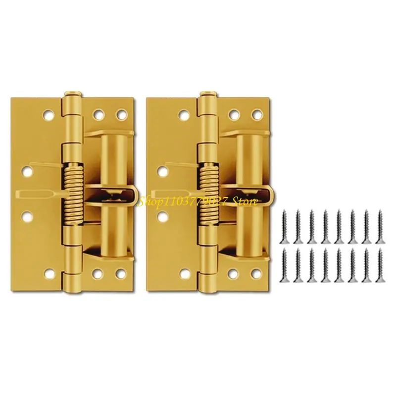 C4DF Set of 2 Closing Spring Hinges Suitable for Wood and Metal Door Daily Use