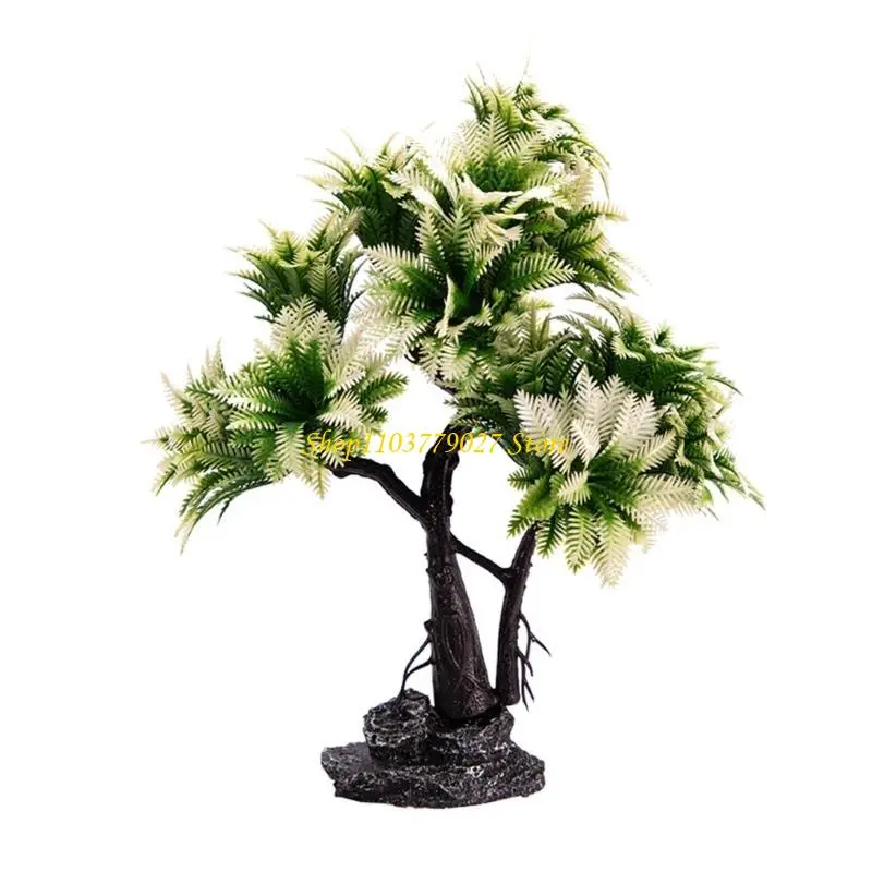 C4DF Realistics Coconuts Tree Aquariums Decoration Resins Artificial Natural Ornaments for Home and Office