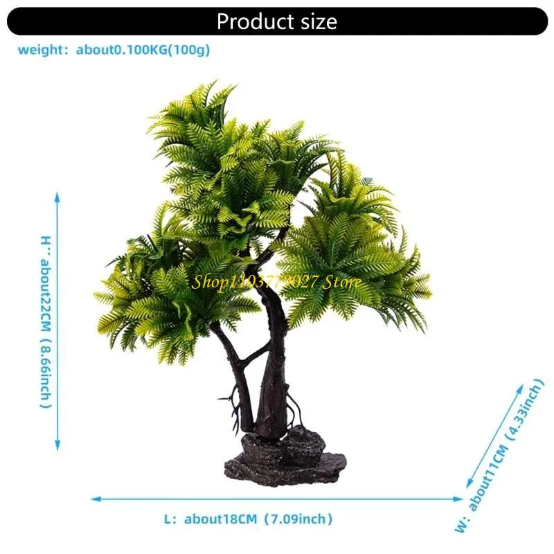 C4DF Realistics Coconuts Tree Aquariums Decoration Resins Artificial Natural Ornaments for Home and Office