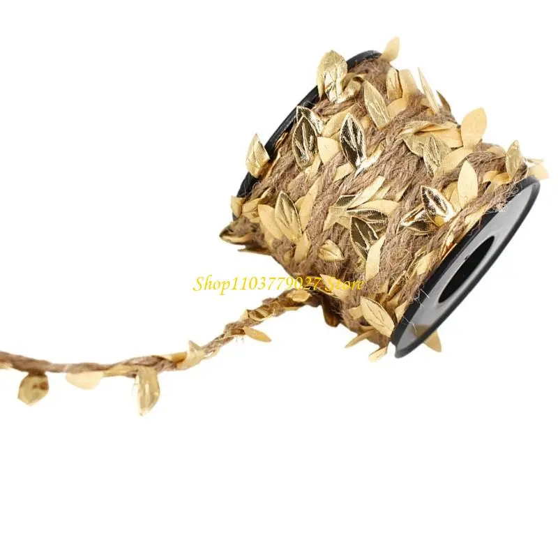 C4DF Leaf Rope Burlap String Rope for Hanging Packaging Wedding Decoration Gardening