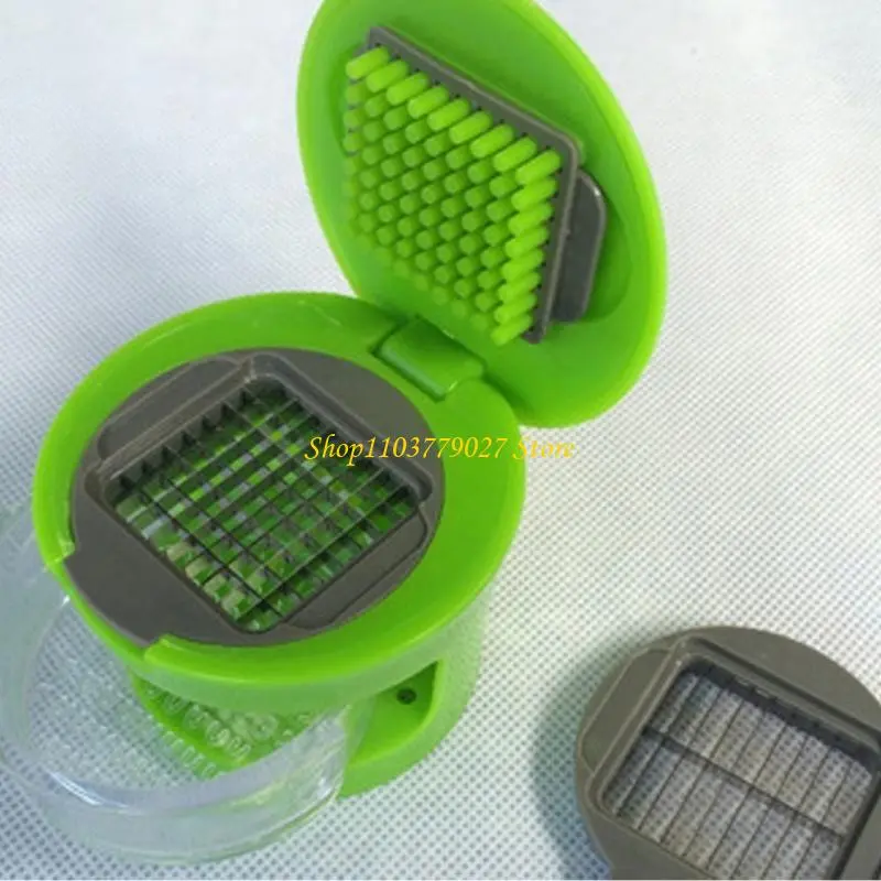 C4DF Garlic Press Chopper Manual Mincer Slicers Grater with Storage Container Vegetable Cutter Kitchen Tool Easy to Clean