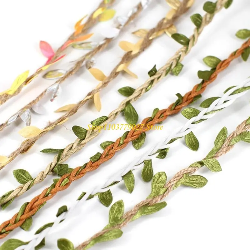 C4DF Leaf Rope Burlap String Rope for Hanging Packaging Wedding Decoration Gardening