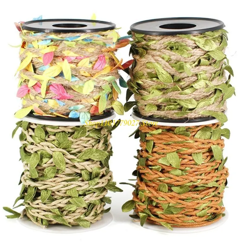 C4DF Leaf Rope Burlap String Rope for Hanging Packaging Wedding Decoration Gardening