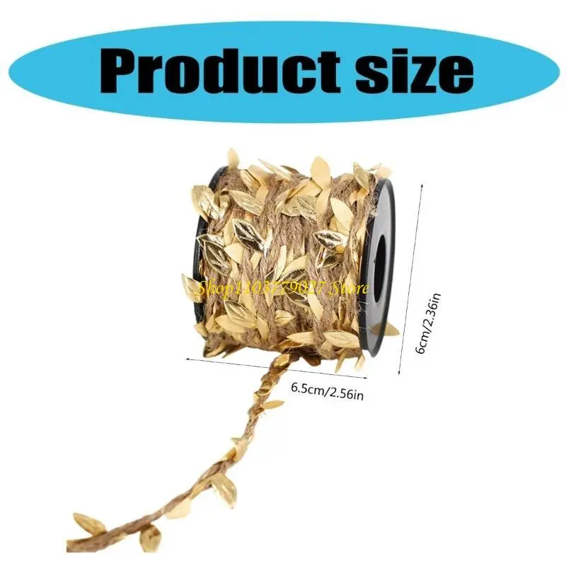 C4DF Leaf Rope Burlap String Rope for Hanging Packaging Wedding Decoration Gardening