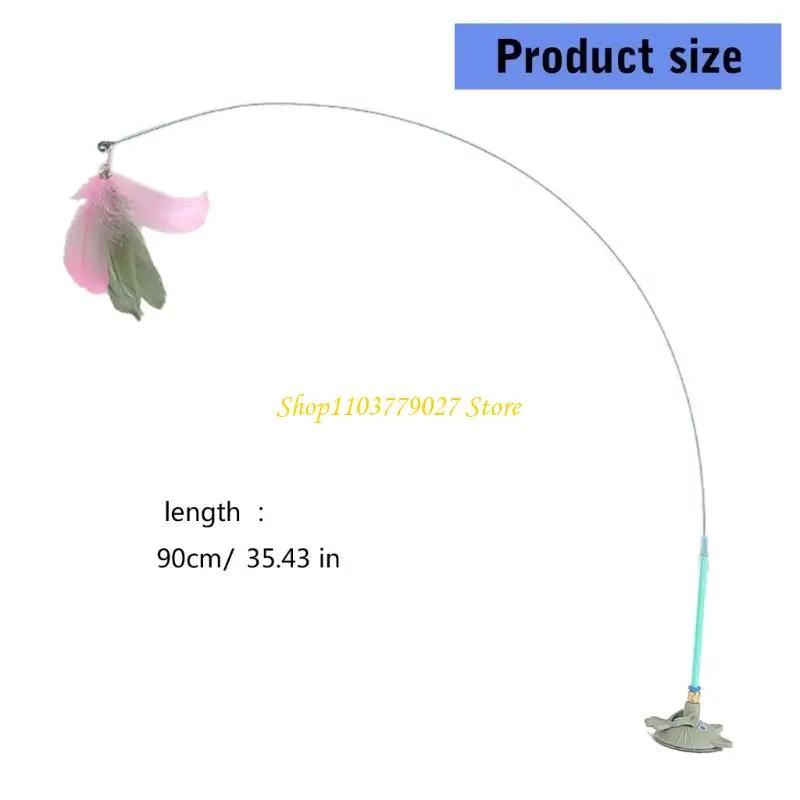 C4DF Strong Suction Cup Cats Toy Interaction Cats Teaser Wand SelfTeasing Active Toy