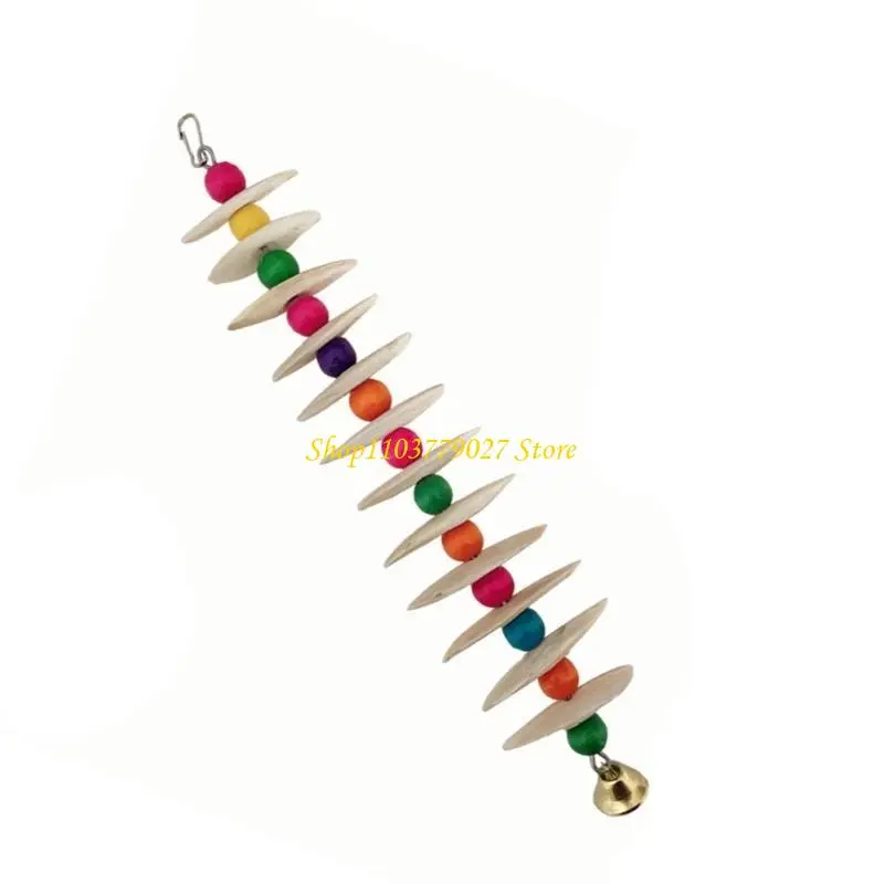 C4DF Cuttlefish Bone Parrots Chew Toy Colorful Bird Toy Grinding Stone Bites String for Beak Health Colorful Accessories