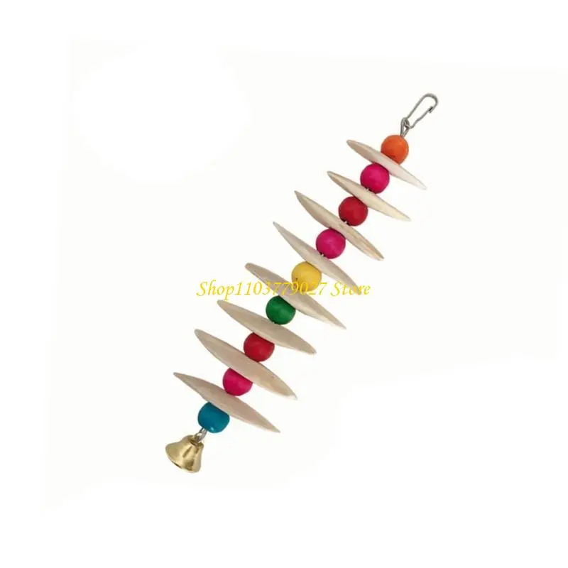 C4DF Cuttlefish Bone Parrots Chew Toy Colorful Bird Toy Grinding Stone Bites String for Beak Health Colorful Accessories