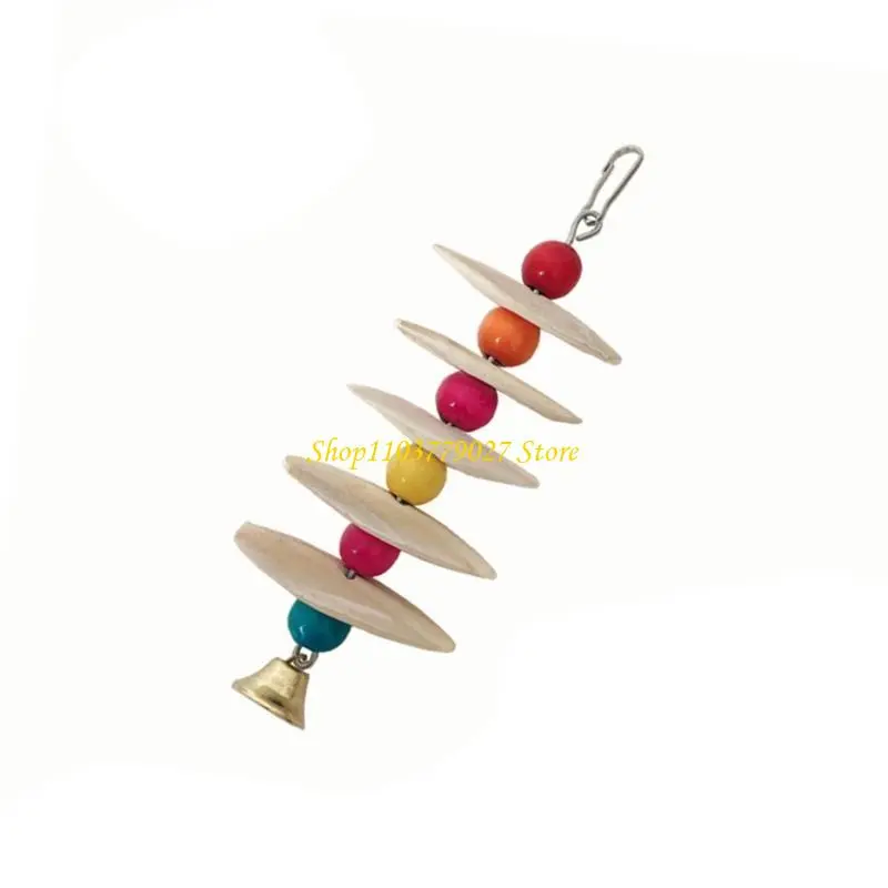 C4DF Cuttlefish Bone Parrots Chew Toy Colorful Bird Toy Grinding Stone Bites String for Beak Health Colorful Accessories