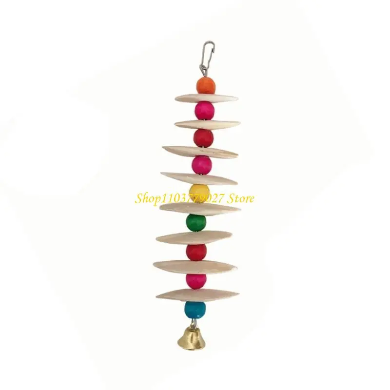 C4DF Cuttlefish Bone Parrots Chew Toy Colorful Bird Toy Grinding Stone Bites String for Beak Health Colorful Accessories