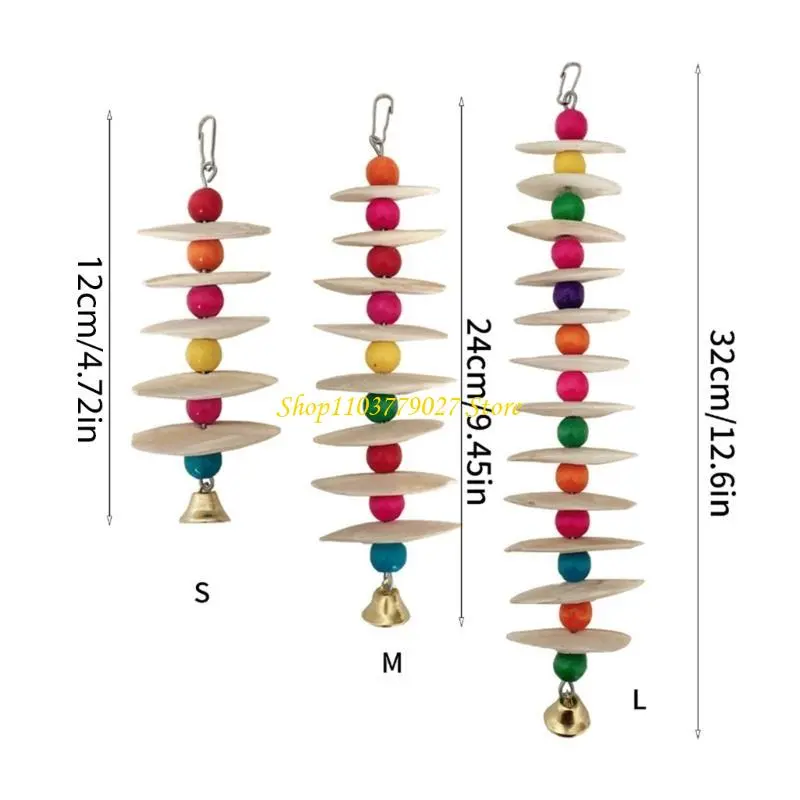 C4DF Cuttlefish Bone Parrots Chew Toy Colorful Bird Toy Grinding Stone Bites String for Beak Health Colorful Accessories