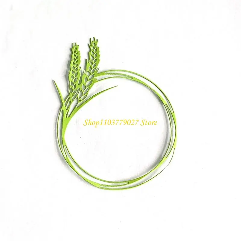 C4DF Metal Cutting Dies Wheat Wreath Die Cuts Templates Molds Embossing Stencils for Album Scrapbooking Journal Decoration