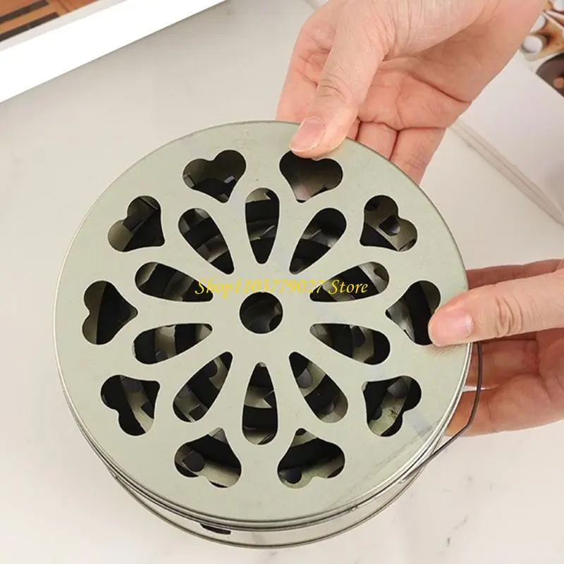 C4DF Rustproof Incenses Holder Box Ashes Containment Featuring Safety Cover Enhancing Airflows For Efficient Mosquitoes Expel