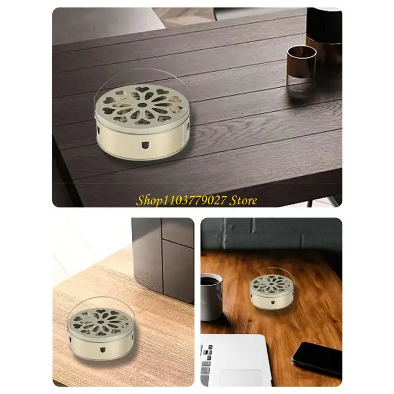 C4DF Rustproof Incenses Holder Box Ashes Containment Featuring Safety Cover Enhancing Airflows For Efficient Mosquitoes Expel