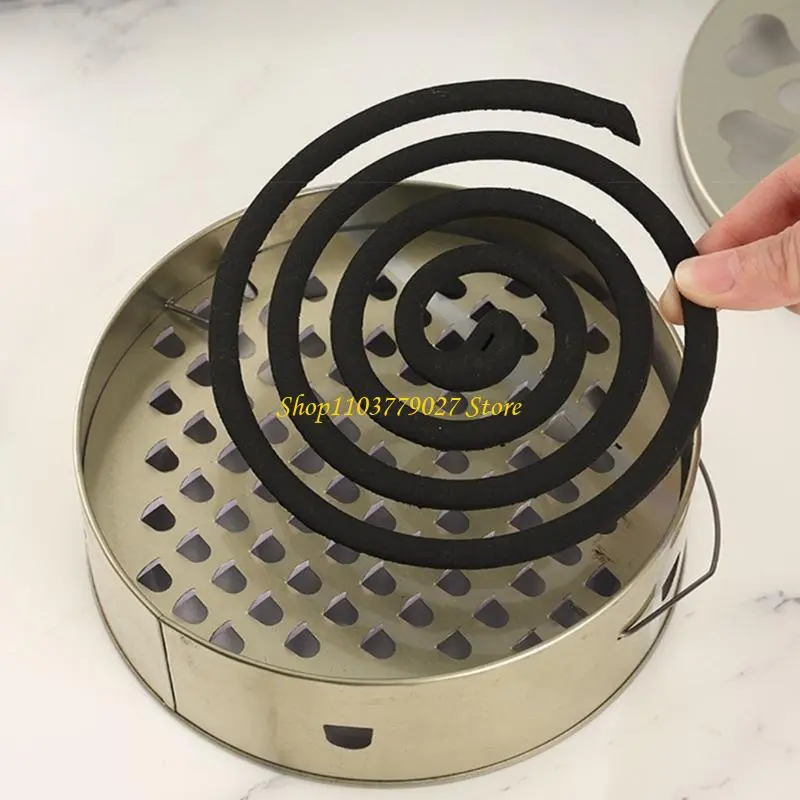 C4DF Rustproof Incenses Holder Box Ashes Containment Featuring Safety Cover Enhancing Airflows For Efficient Mosquitoes Expel
