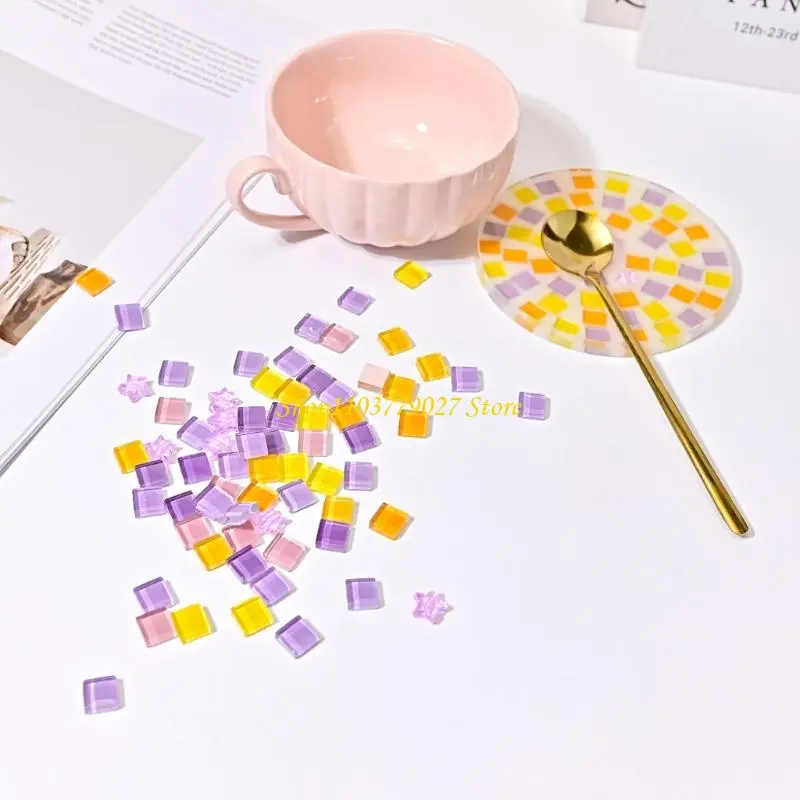 C4DF Glass Tiles Glass Pieces DIY Ceramic Glass Craft Supplies