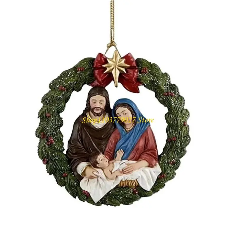 C4DF Acrylics Christmas Wreath Hanging Ornament for Christmas Holiday Decoration