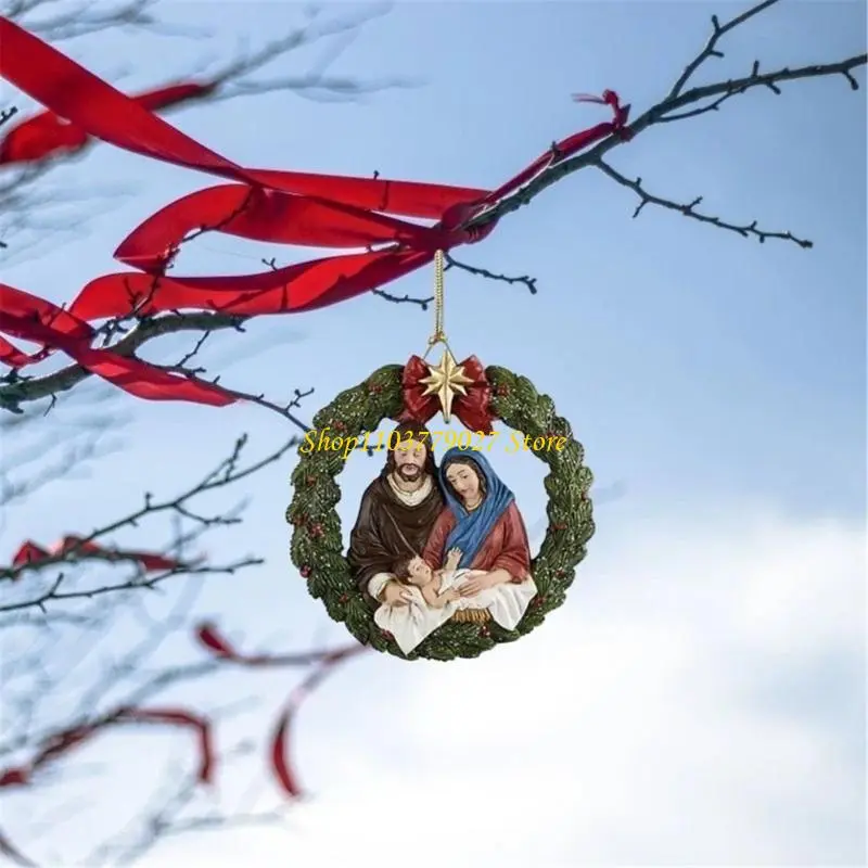 C4DF Acrylics Christmas Wreath Hanging Ornament for Christmas Holiday Decoration