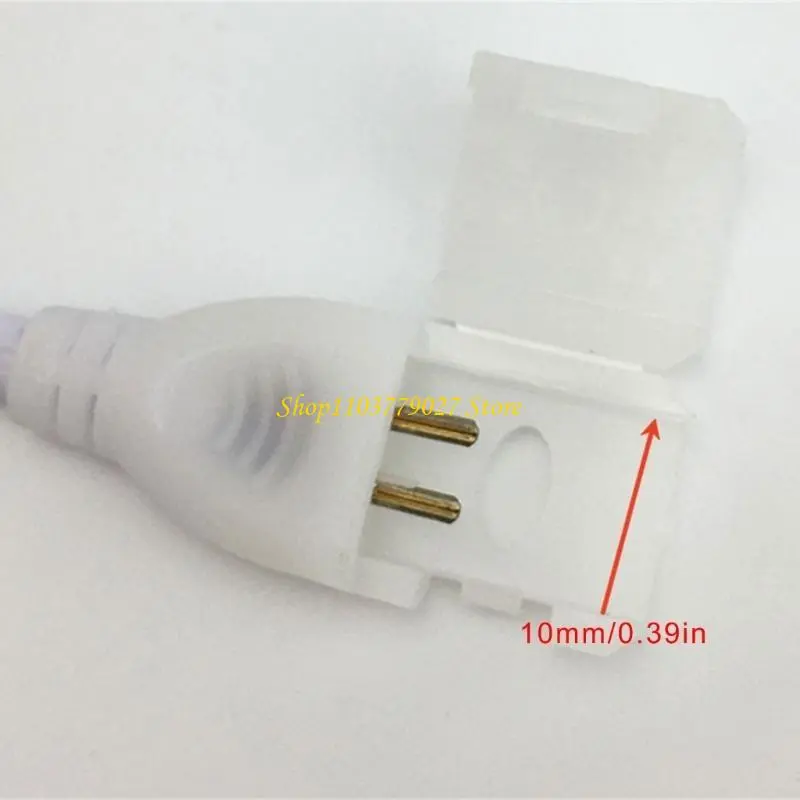 C4DF 220V LED Strips Light Power Plug Solderless 10mm Width Light Strips Connector for Single Color LED Light Strips