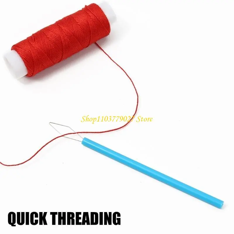 C4DF 20 Pcs ABS Needle Threader Cylindrical Sewing Threader for Sewing Knitting