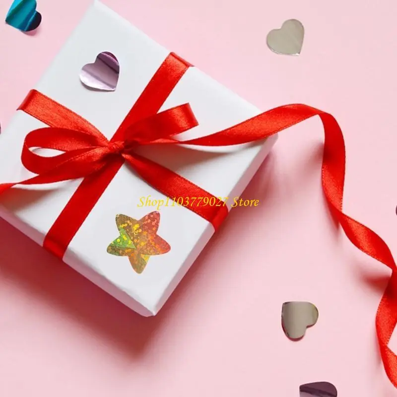 C4DF 500 Counts Star Shaped Sticker Adhesive Wrapping Labels Sticker for Journal Notebook Planner Scrapbooking Wrapping