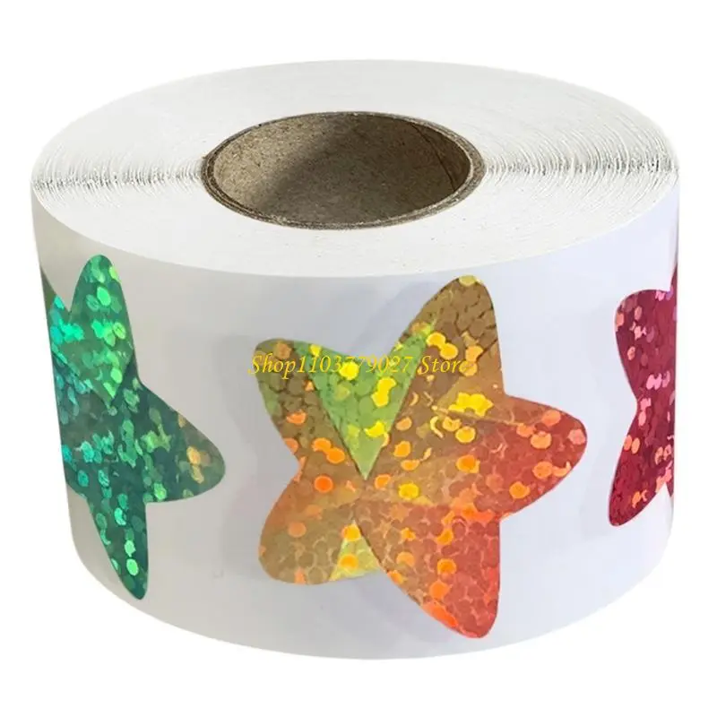 C4DF 500 Counts Star Shaped Sticker Adhesive Wrapping Labels Sticker for Journal Notebook Planner Scrapbooking Wrapping
