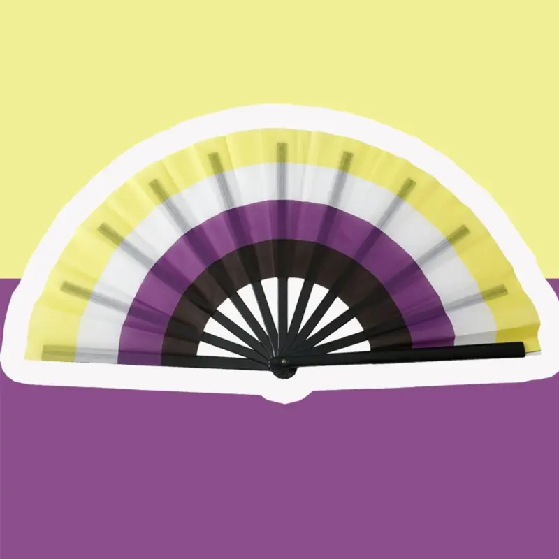 Rainbows Folding Fan Colourful Fan LGBTs Gay Pride Party Summer Cooling Fan Music Festival Women Men Props Lightweight